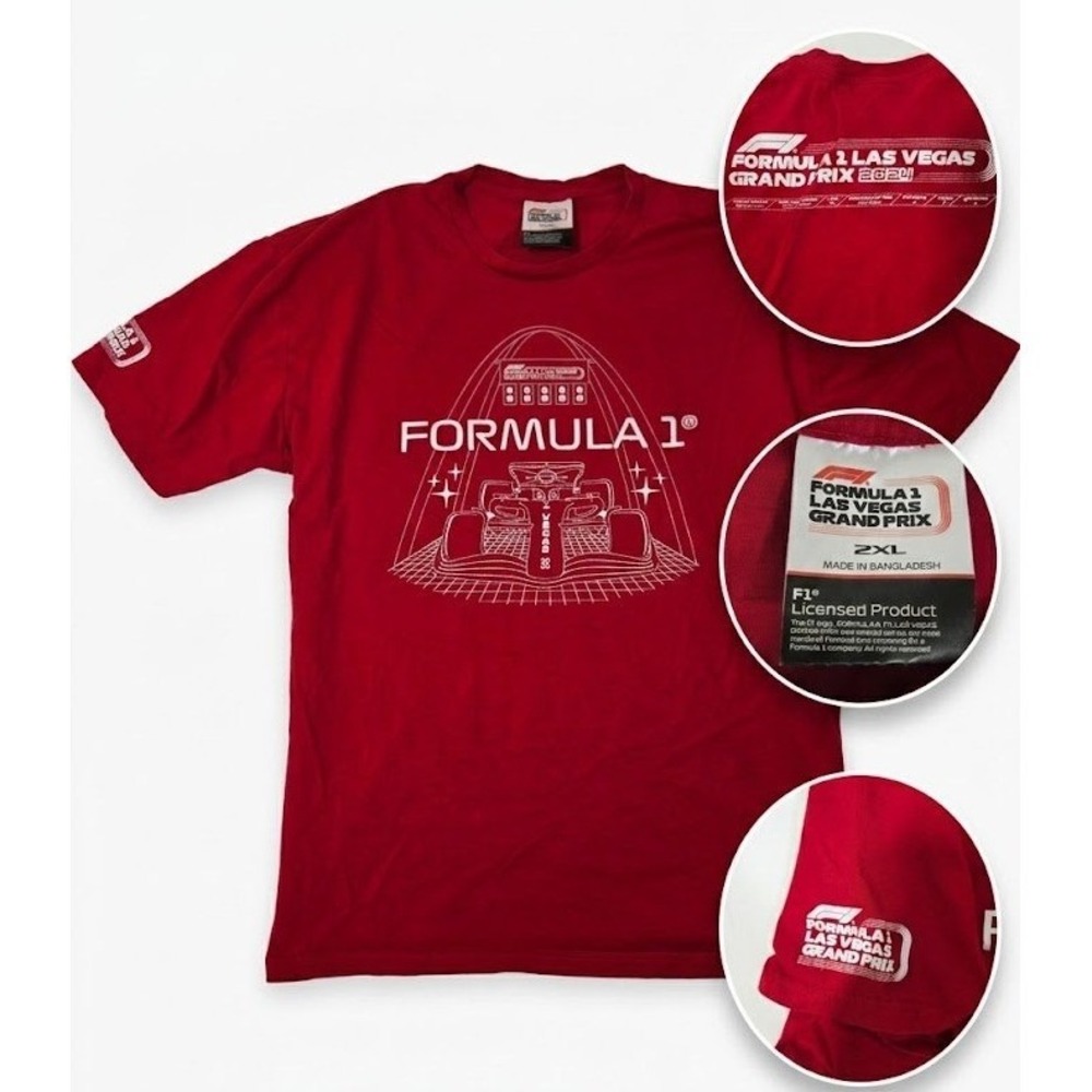 Formula 1 Las Vegas Grand Prix 2024 Shirt Mens 2XL Red F1 Racing Event Graphic